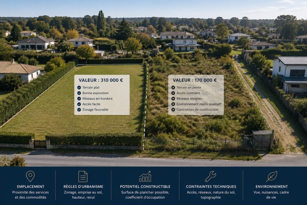 deux terrains constructibles avec potentiel différent à Bordeaux